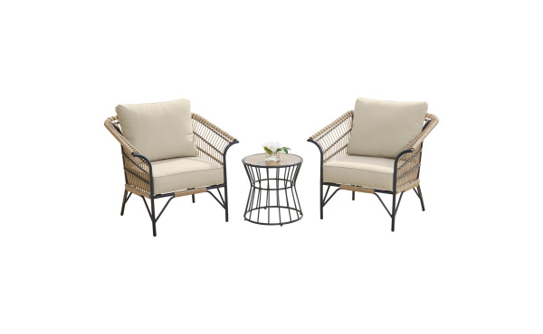 Outdoor Expressions Brentwood 3-Piece Wicker Chat Set
